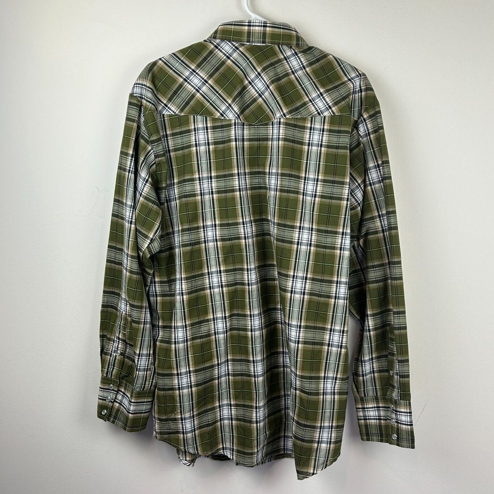 Roper Green White Plaid Pearl Snap Cowboy Western Shirt XL - Picture 10 of 12
